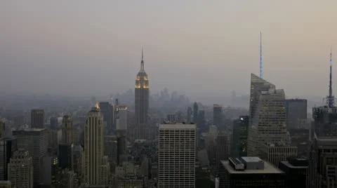 Timelapse View Sunset New York City