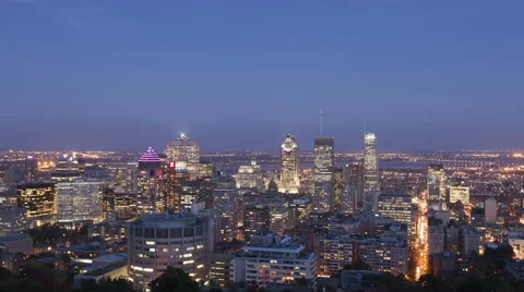 4K Time Lapse Montreal Twilight After Sunset