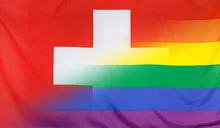 Rainbow Flag merged with Flag of Switzerland