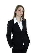 Portrait Of A Severe Business Woman On White Background