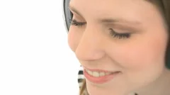 Woman Listens To Music