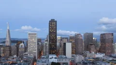 4K Time Lapse Zoom Out San Francisco Twilight To Night