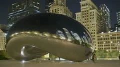 Timelapse Chicago Cloud Gate Night Zoom-Out