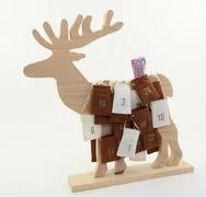 Reindeer Christmas Calendar With Dollars
