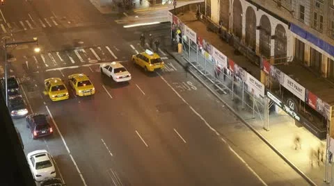 Timelapse Traffic At Night On 8Th Ave