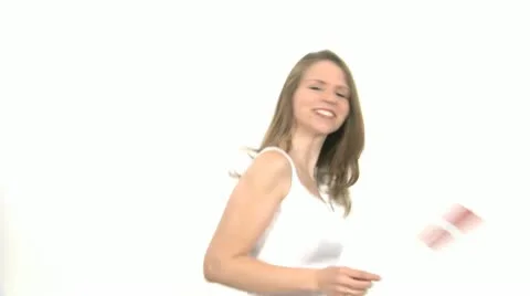 Woman Dances With Danish Flag