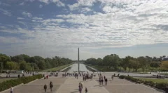 4K Time Lapse Zoom In Crowd At Washington Monument