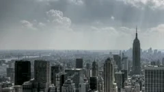Nyc Downtown Sunrays And Clouds