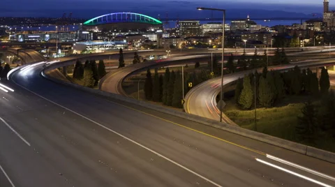 Time Lapse Close Up Traffic Interstate Seattle