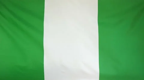 Nigeria Flag Real Fabric Close Up 4K