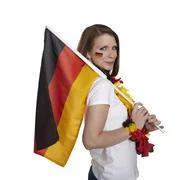 Attractive Woman Shows German Flag