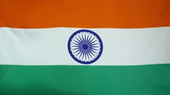 India Flag Real Fabric Close Up 4K