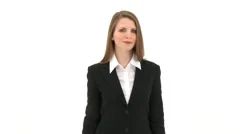 Woman Raises Hand / Stop Expression