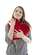 Woman With Heart Pillow
