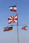 Flags Of German States Close To Baltic Sea