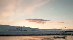 4K Time Lapse Pan And Tilt Shot Jökulsarlon Sunset
