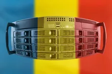 Server Country Concept with Flag of Romania