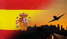 Spain fabric Flag Travel and Transport Concept