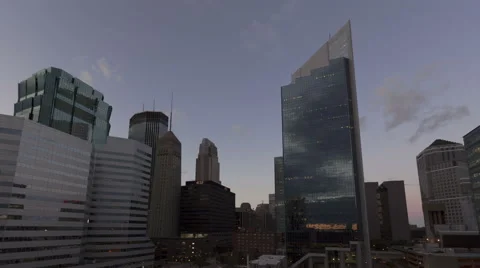 4K Time Lapse Minneapolis Skyline Twilight
