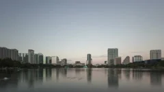 4K Time Lapse Zoom In Orlando Skyline Sunrise