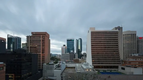 Rainbow 4K Timelapse Brisbane Skyline (Editorial)