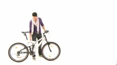 Man With Bicycle And Copyspace