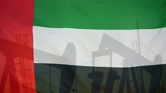 U.a.e Flag Slow Motion Oil Production Concept