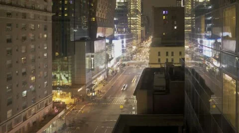 Timelapse Traffic At Night On 8Th Ave