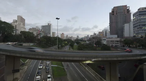 4K Time Lapse Traffic Sao Paulo