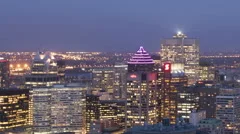 Time Lapse Close Up Zoom Out Montreal Twilight After Sunset