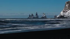4K Time Lapse Reynisdrangar Cliffs Tide