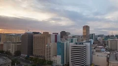 Sunset 4K Timelapse Adelaide Skyline Zoom Out (Editorial)