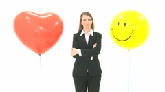 Concept Woman Decides Between Heart And Fun