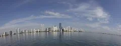 Miami City Skyline Fisheye View Panorama At Day