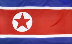North Korea Flag Real Fabric