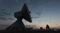 4K Time Lapse Close Up Parabolic Antenna Sunrise