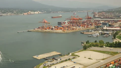Aerial View Timelapse Vancouver Harbor