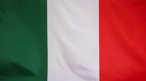 Slowmotion Real Textile Flag Of Italy