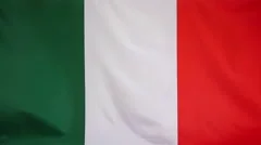 Slowmotion Real Textile Flag Of Italy