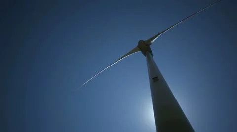Wind Turbine With Blue Sky