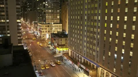 Timelapse Traffic At Night On 8Th Ave