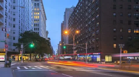Timelapse Traffic At Sunset On Broadway