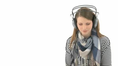 Woman Listens To Music