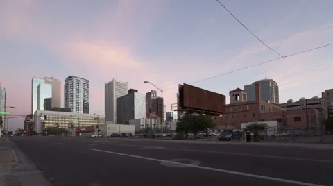 Time Lapse Traffic Phoenix Downtown At Dusk