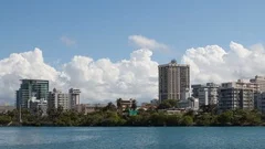 4K Timelapse Pan Shot Right Of San Juan Skyline Puerto Rico