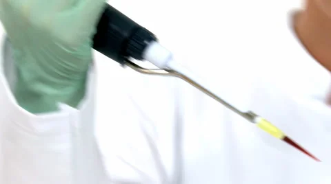 Laboratory Research, Dropping Liquid To Test Tube