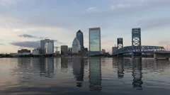 4K Time Lapse Close Up Sunset Skyline Jacksonville Florida