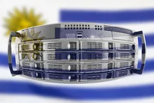 Server Country Concept with Flag of Uruguay