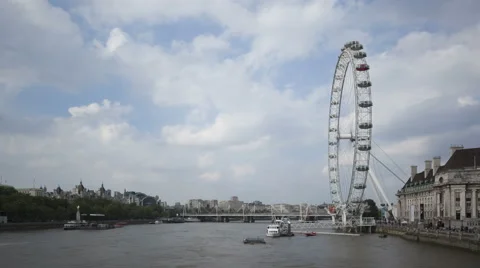 4K Time Lapse London Eye At River Thames