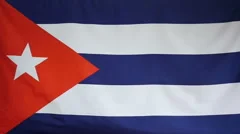Slowmotion Real Textile Flag Of Cuba